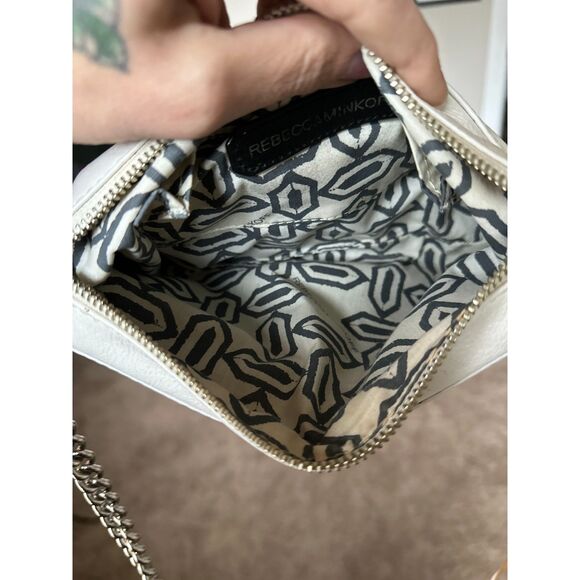 REBECCA MINKOFF White Leather Mini MAC Convertible Crossbody Bag - Picture 6 of 7